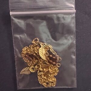 Elegant Gold-Toned Leaf Chain Bracelet